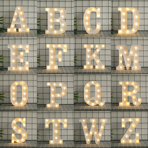 LED Alphabet Letters Lights Large Light Up Plastic Numbers Party Birthday Sign