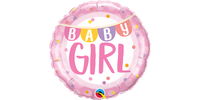 18" Foil Baby Girl Pink Stripes