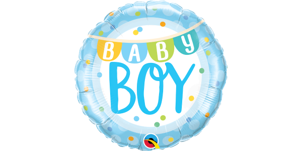 18" Foil Baby Boy Banner & Dots