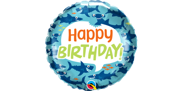 18" Foil Birthday Fun Sharks