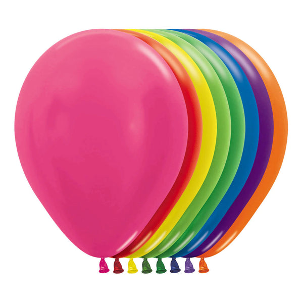 12" ASSORTED METAL ROUND LATEX BALLOON