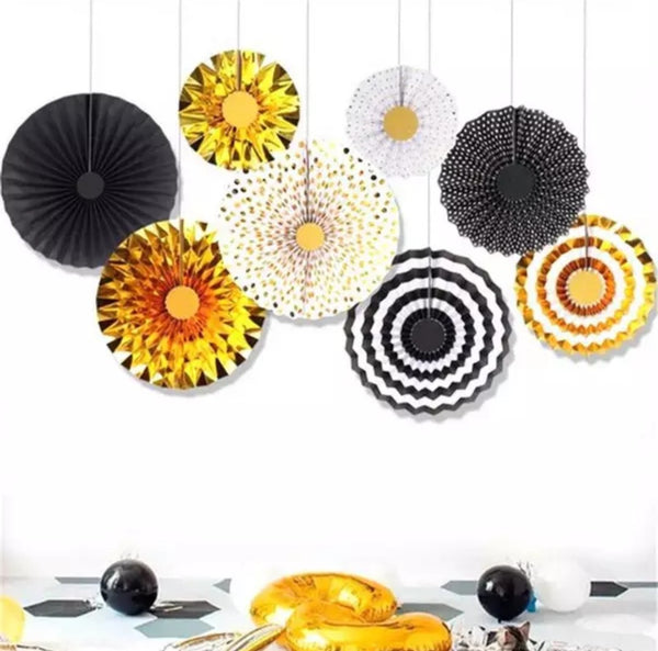 Gold and Black decorative fans