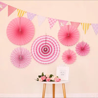 Pink decorative fans